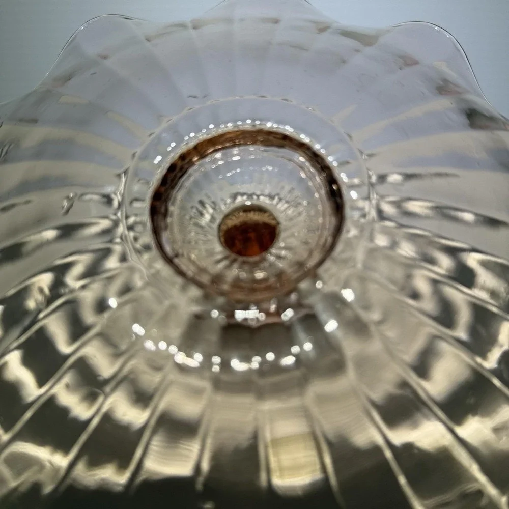 Vintage Anchor Hocking Pink Depression Glass Candy Dish  Scalloped With...